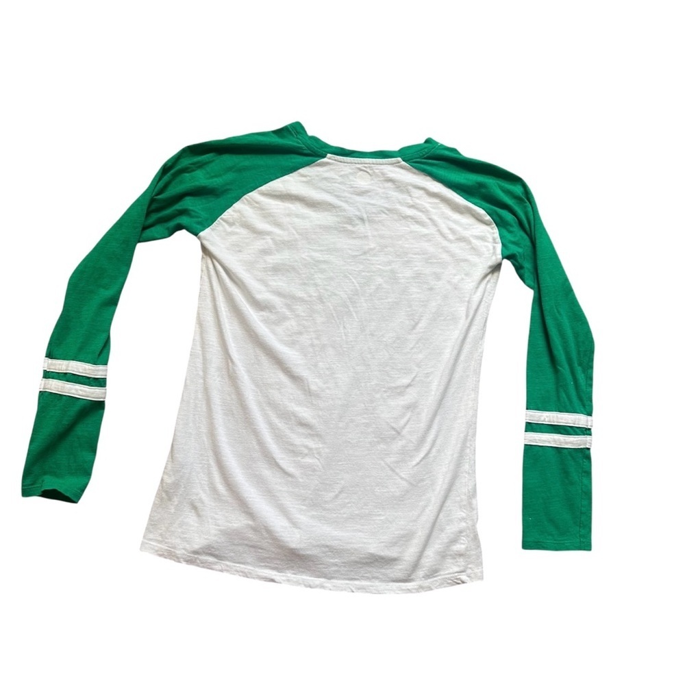Dallas Stars NHL Hockey Long Sleeve Raglan Tee Green White Womens Large - Picture 2 of 7